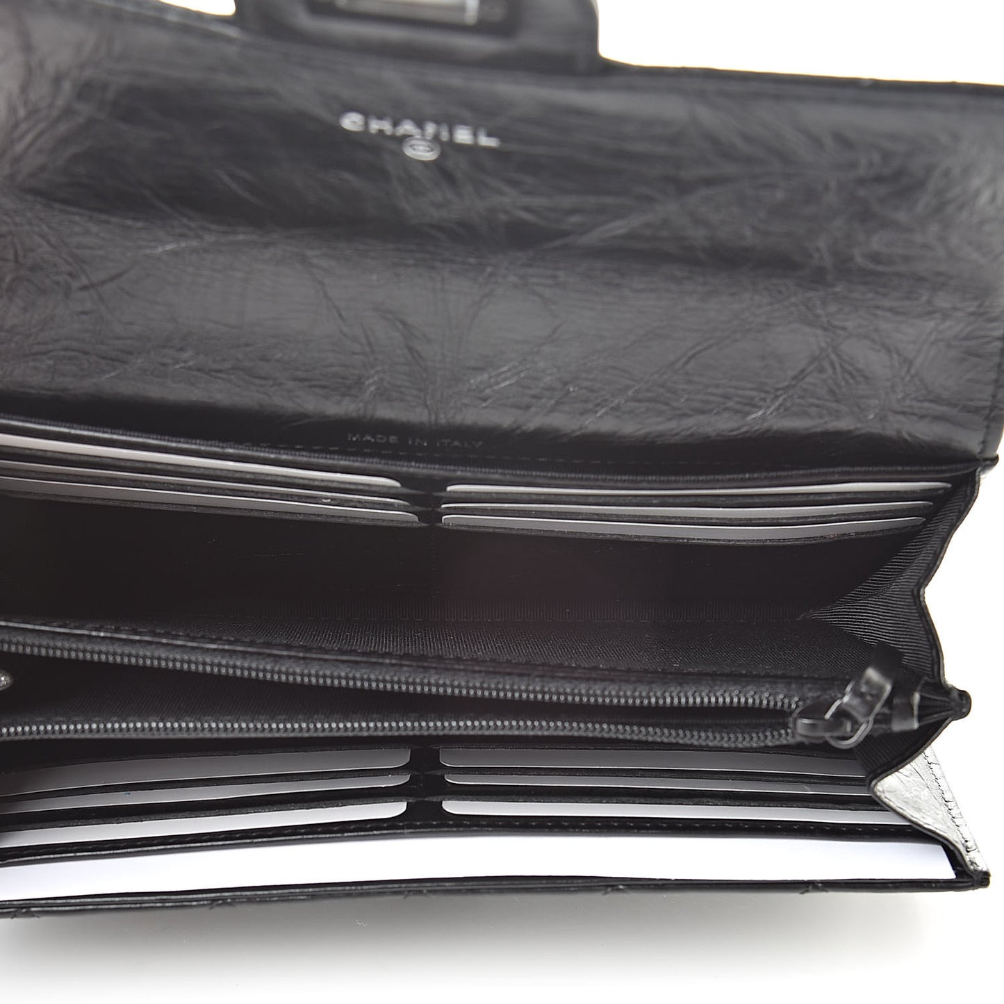 Aged Calfskin Quilted 2.55 Reissue Flap Wallet So Black