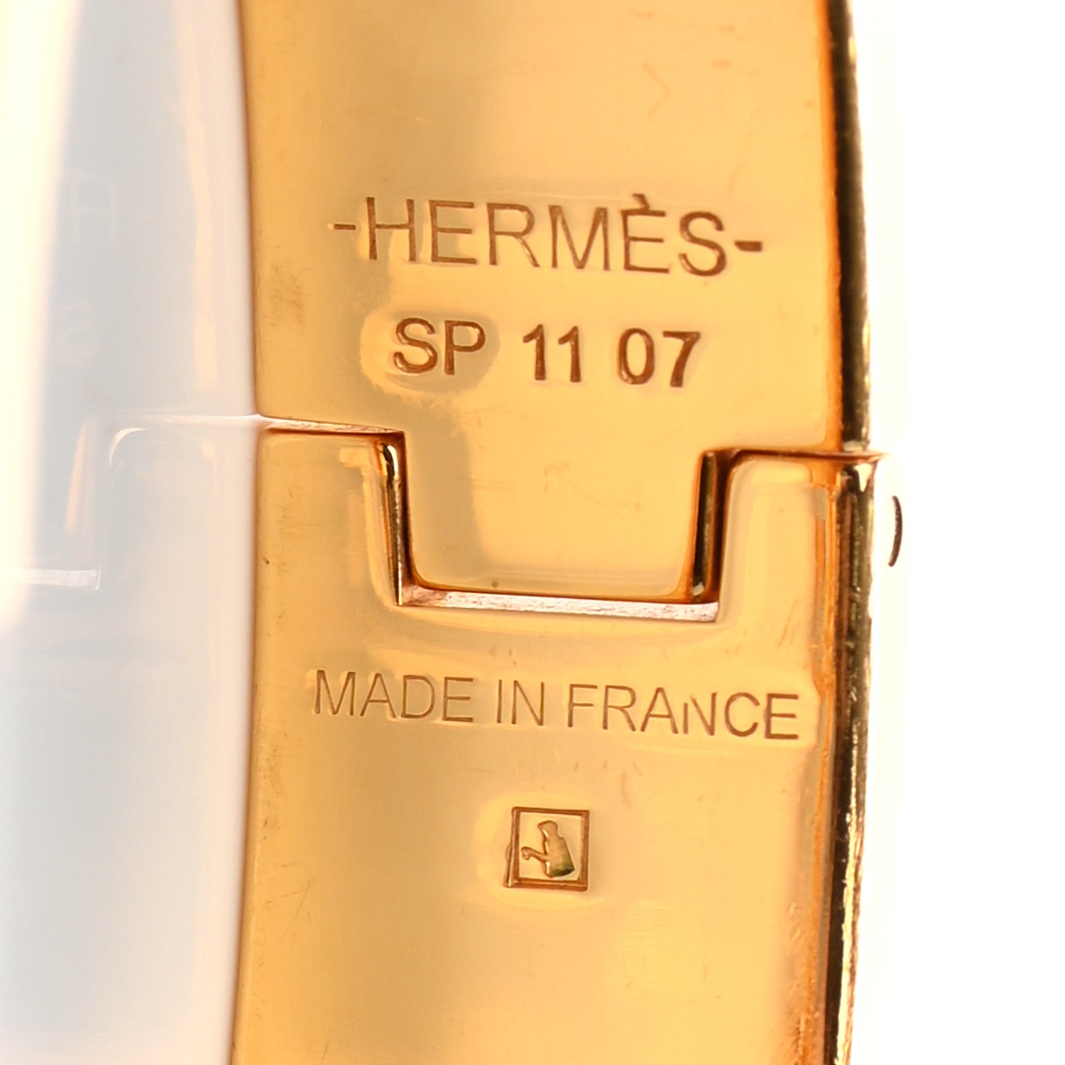Hermes Enamel Narrow Clic Clac H Bracelet PM Beige Nacre 4 of 4