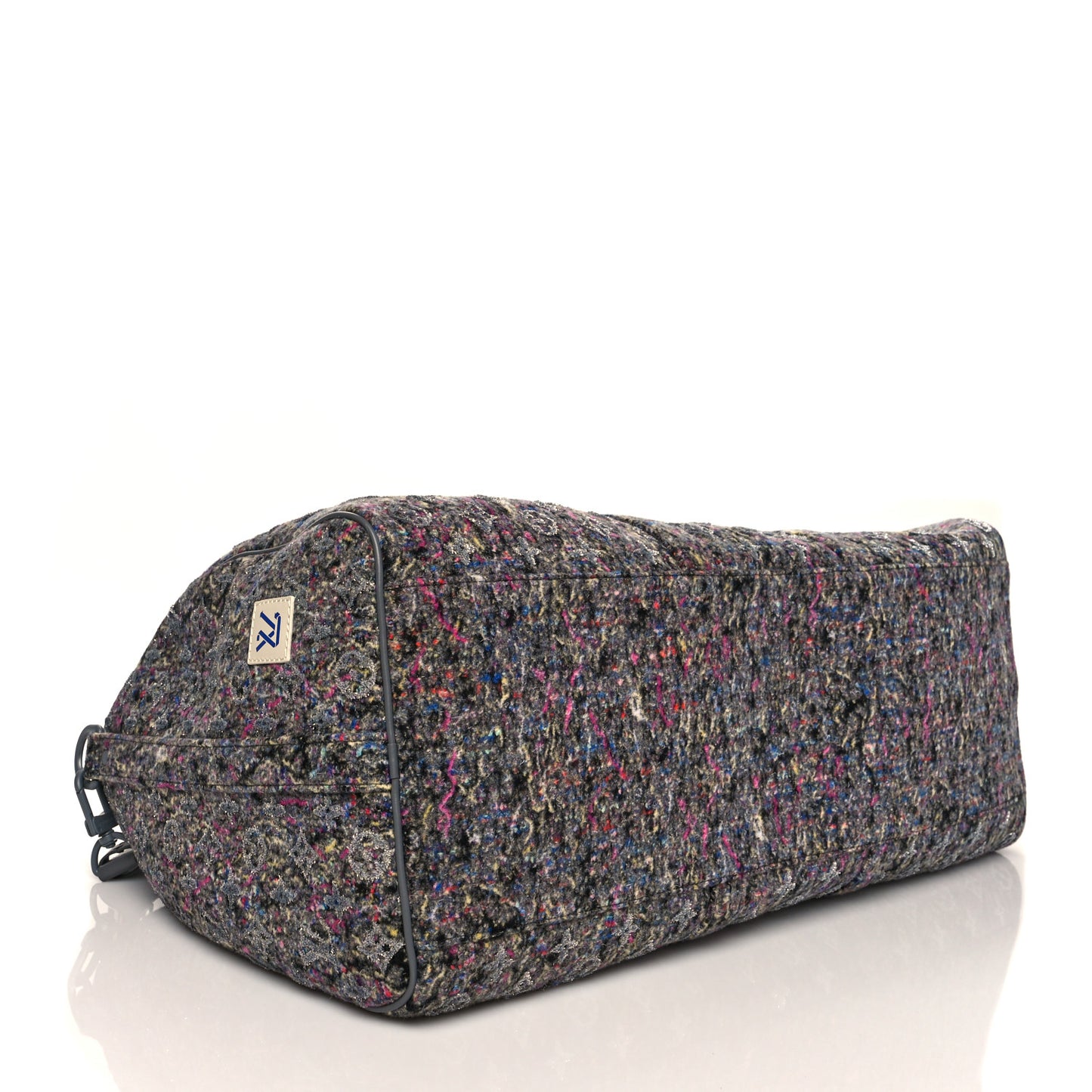 Wool Cotton Monogram Jacquard Embroidered LV Felt Keepall Bandouliere 50 Gris