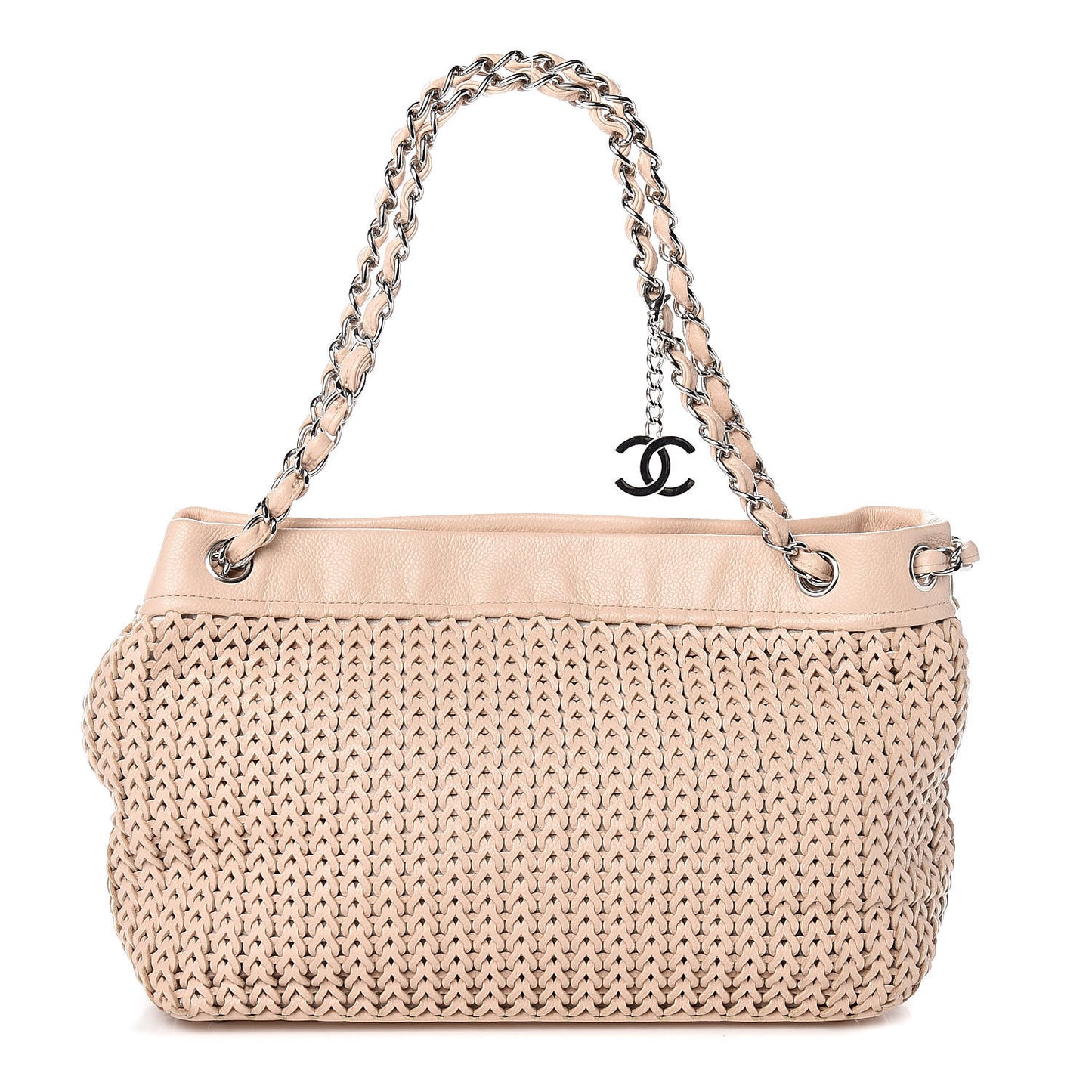 Calfskin Small Braided CC Tote Beige