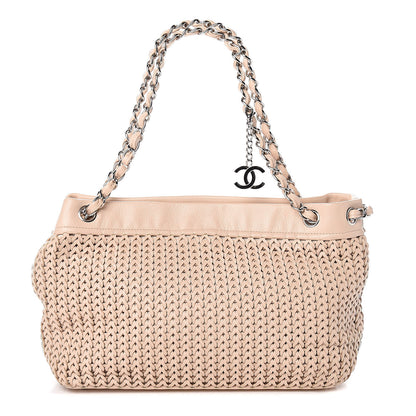 Chanel Calfskin Small Braided CC Tote Beige 1 of 10