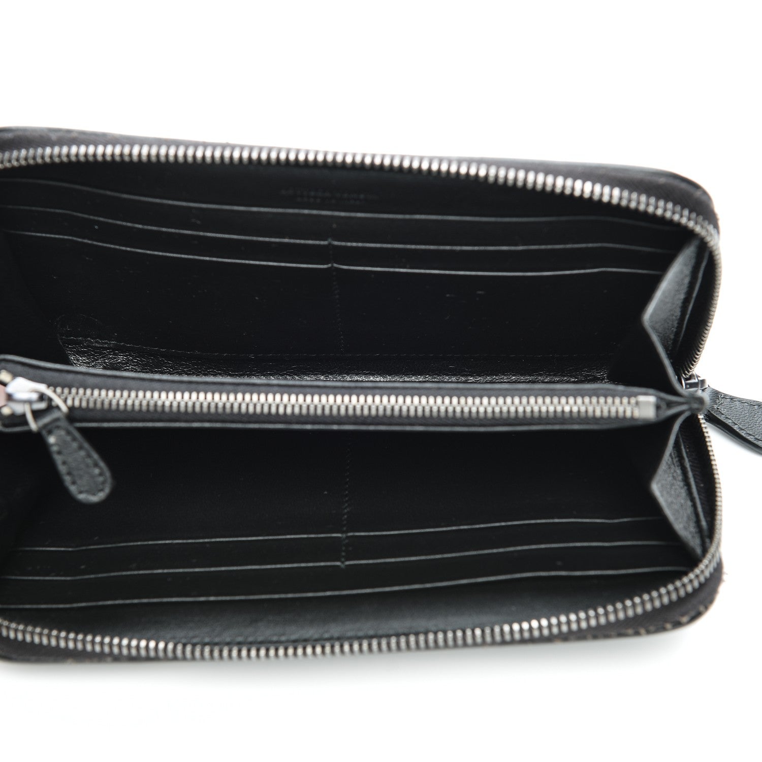 Bottega Veneta Nappa Ricamo Placcato Zip Around Wallet Nero Black 5 of 8