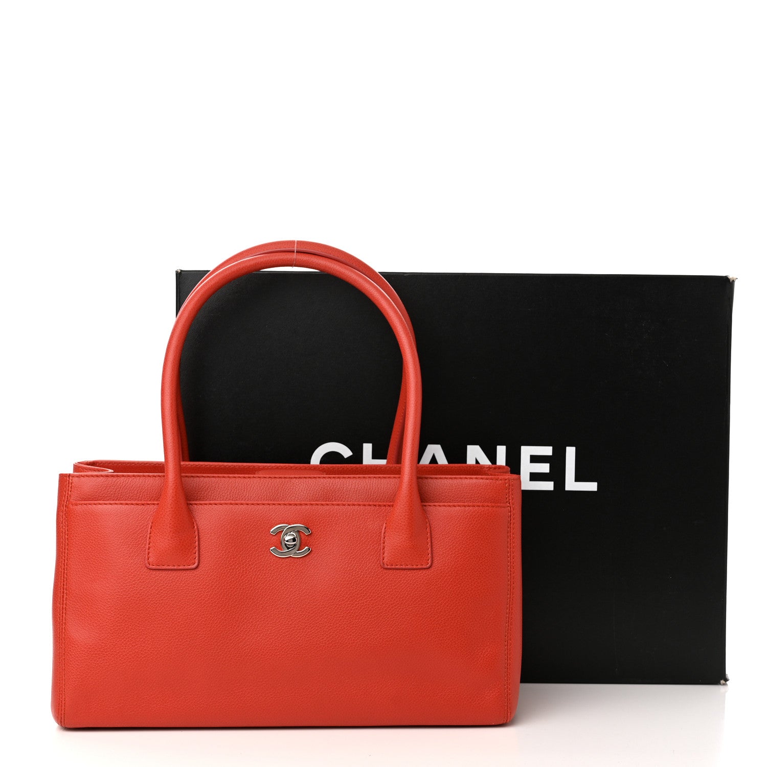Chanel Calfskin Small Cerf Executive Shopper Tote Orange 11 of 11