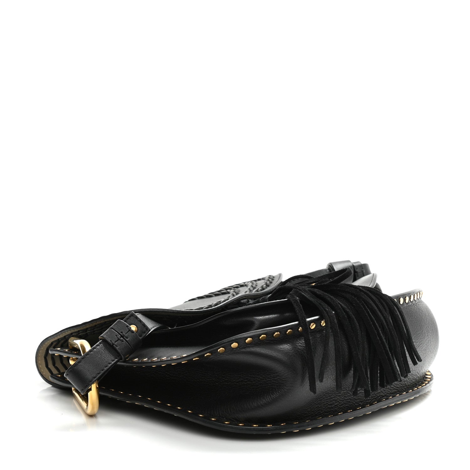 Chloe Calfskin Braided Medium Hudson Shoulder Bag Black 4 of 8