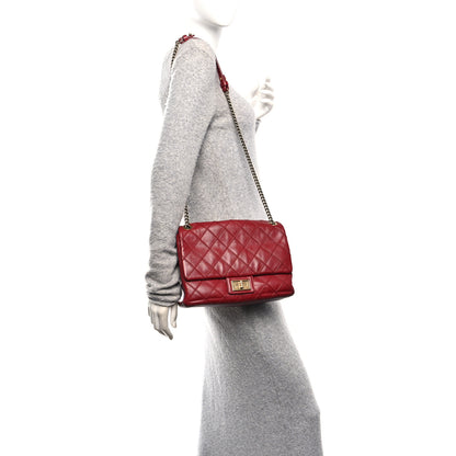 Chanel Calfskin Diamond Debossed Large Cosmos Flap Red 2 of 10