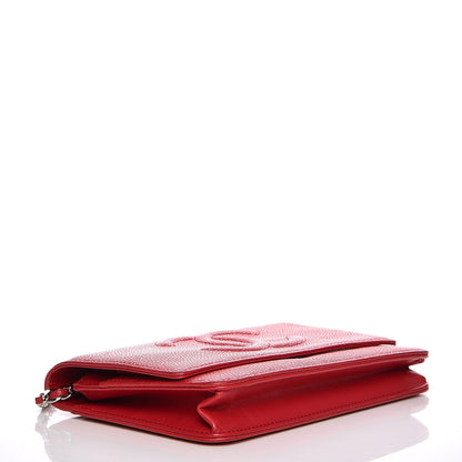Chanel Caviar Timeless CC Wallet On Chain WOC Dark Pink 4 of 14