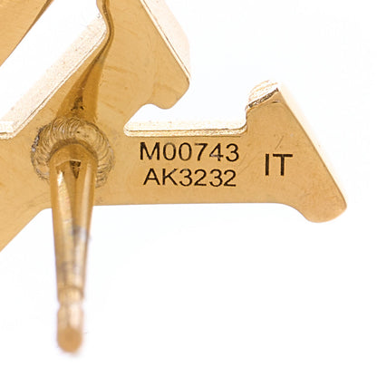 Louis Vuitton Metal LV Iconic Earrings Gold 4 of 4