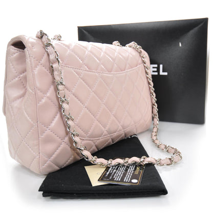 Chanel Lambskin Quilted Jumbo Flap Light Pink SHW 2 of 12