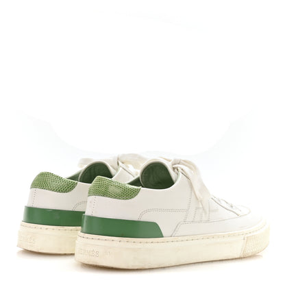 Hermes Crocodile Calfskin Deep Sneakers 37.5 White Vert Jade 5 of 9