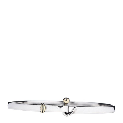 Tiffany Sterling Silver 18K Yellow Gold Hook Eye Bangle Bracelet 1 of 5