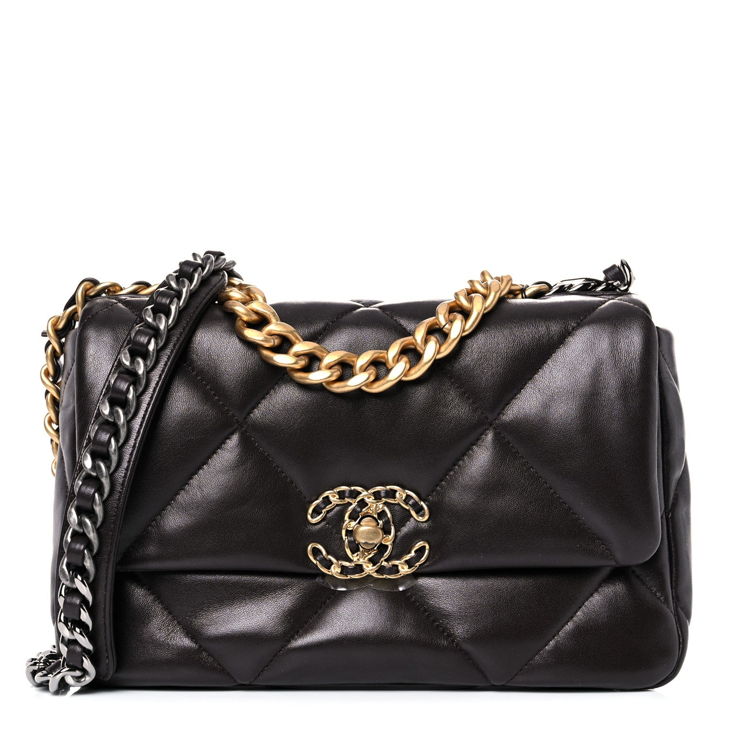 Chanel Lambskin Quilted Medium Chanel 19 Flap Dark Brown 1 of 10