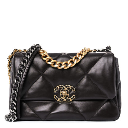 Chanel Lambskin Quilted Medium Chanel 19 Flap Dark Brown 1 of 10