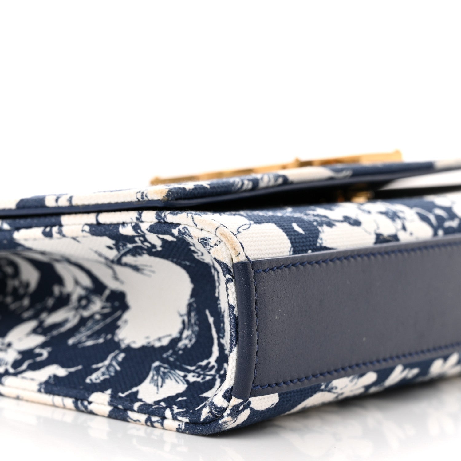 Saint Laurent Canvas Small Monogram Hibiscus Print Kate Satchel Blue 9 of 10