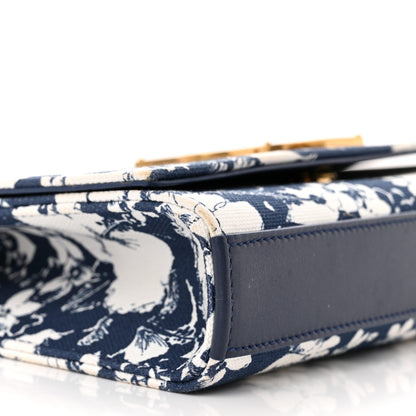 Saint Laurent Canvas Small Monogram Hibiscus Print Kate Satchel Blue 9 of 10