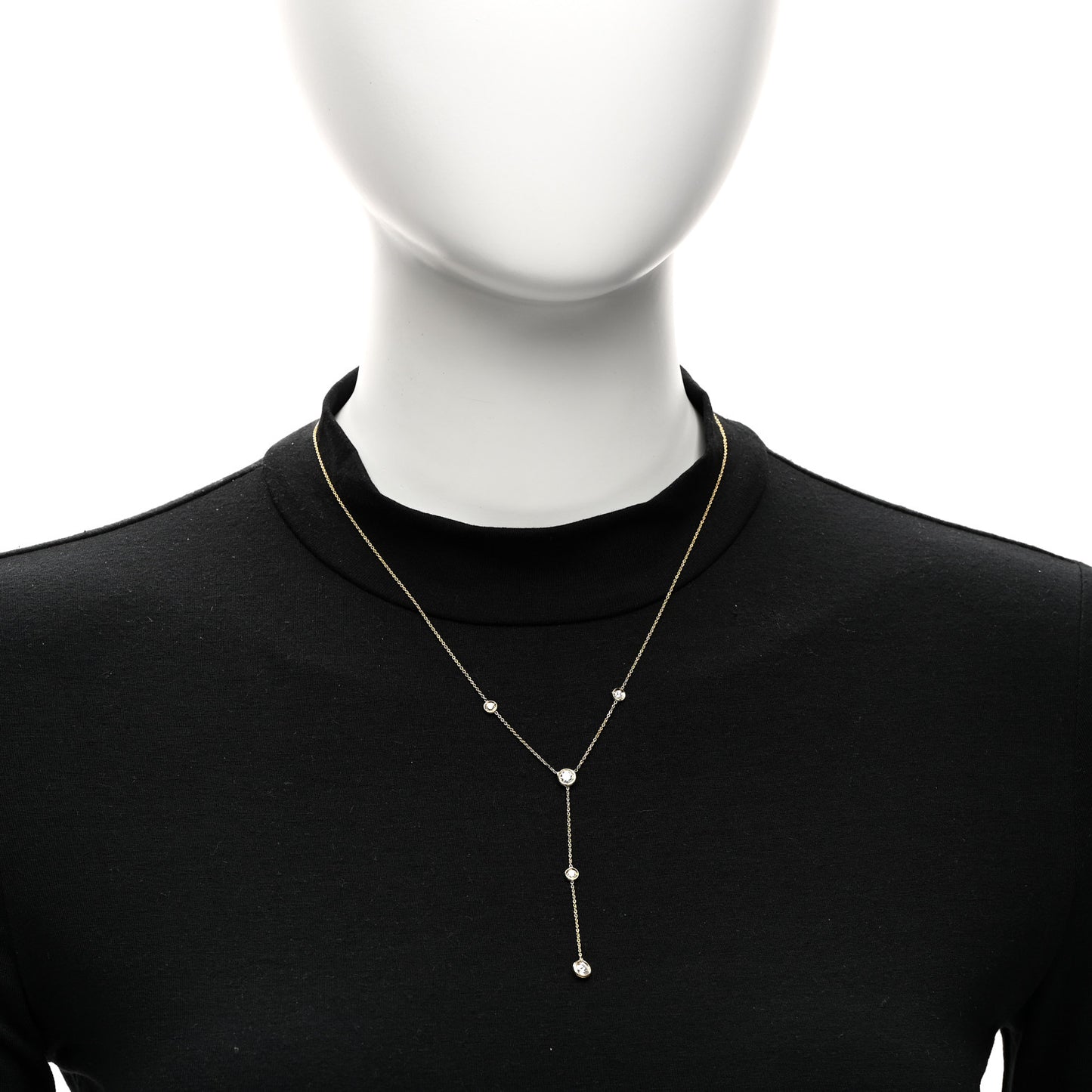 18K Yellow Gold Diamond .60ctw Diamonds By The Inch Y Necklace