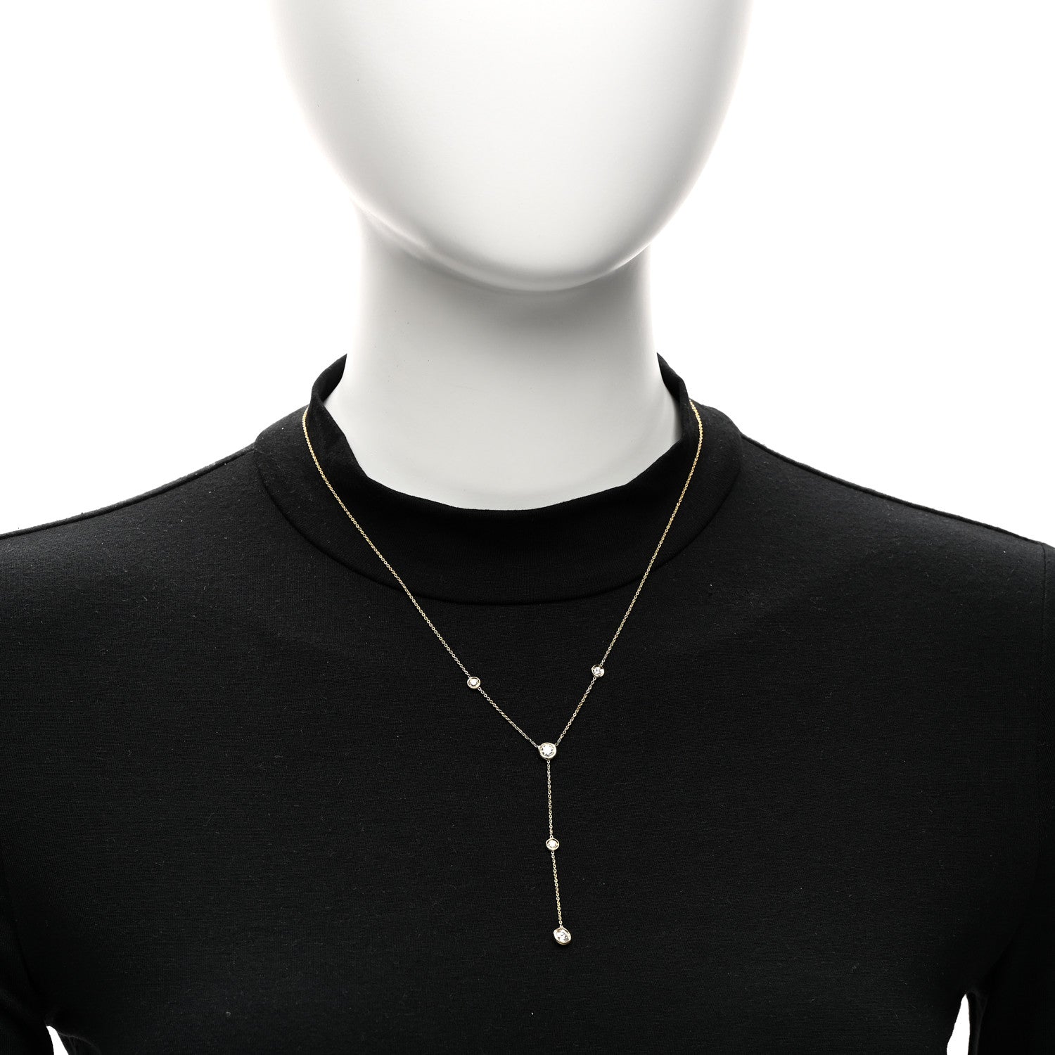 Roberto Coin 18K Yellow Gold Diamond .60ctw Diamonds By The Inch Y Necklace 2 of 4