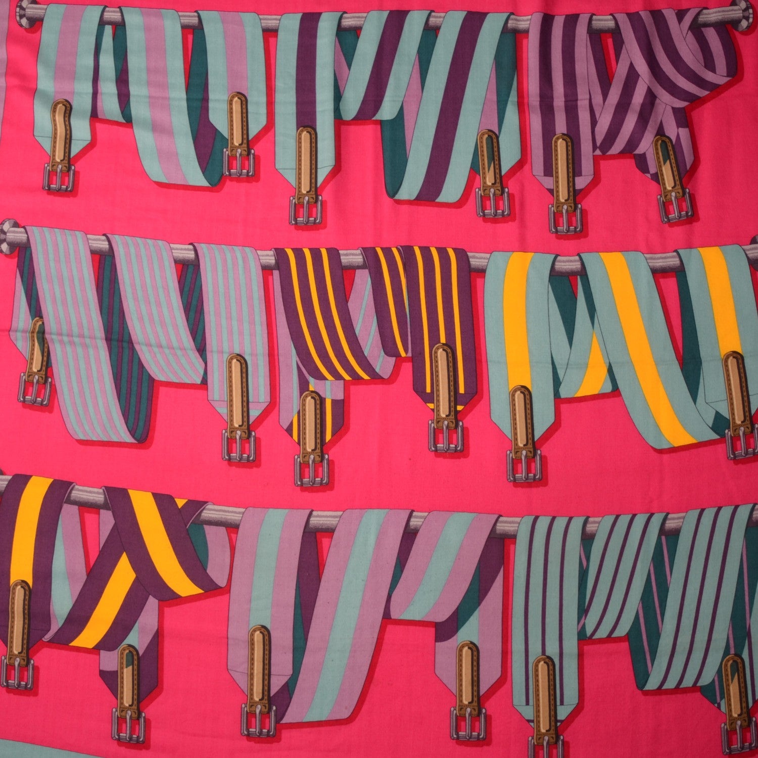 Hermes Cashmere Silk Sangles Shawl Scarf GM 140 1 of 9