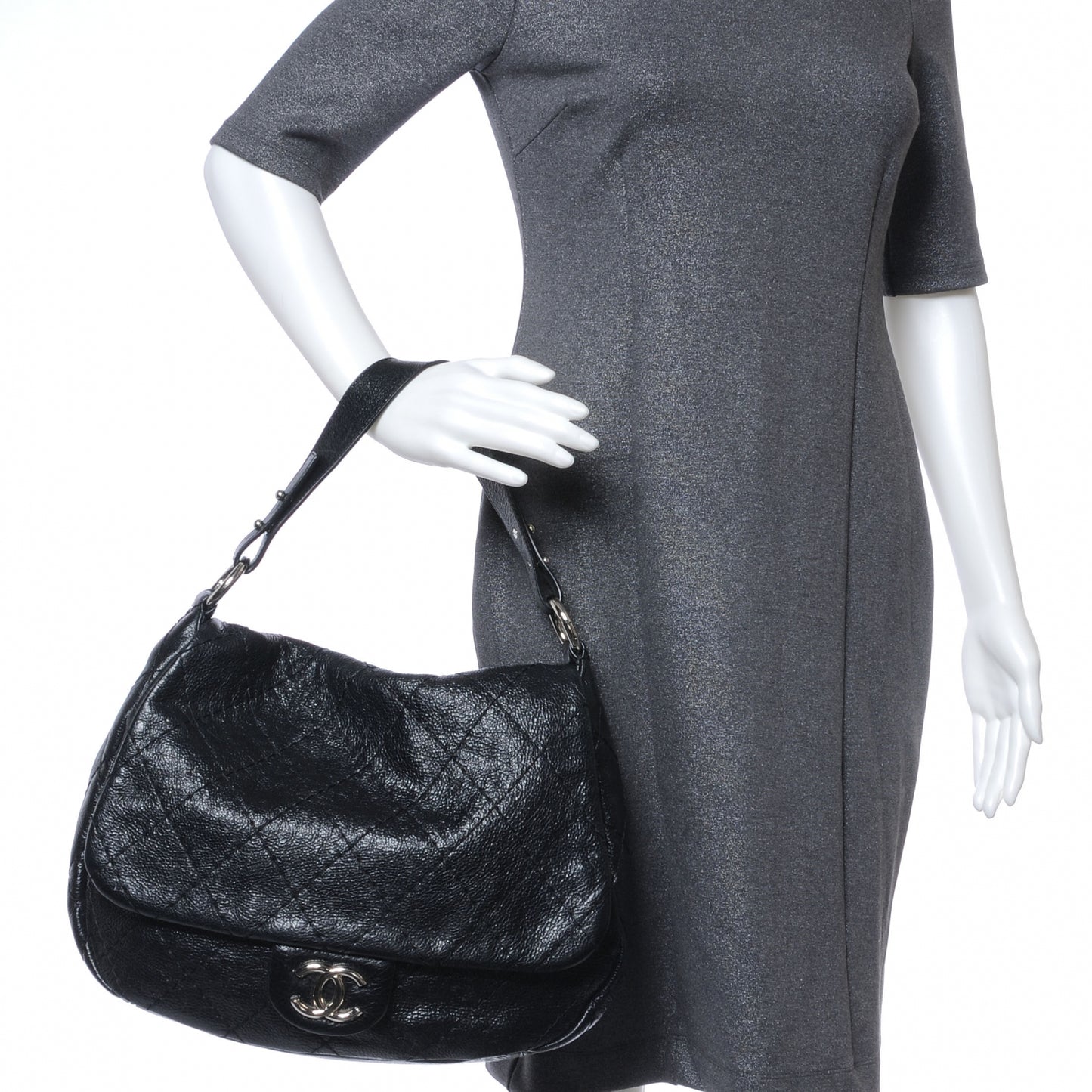 Glazed Calfskin On The Road XL Flap Black