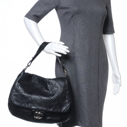 Chanel Glazed Calfskin On The Road XL Flap Black 2 of 7