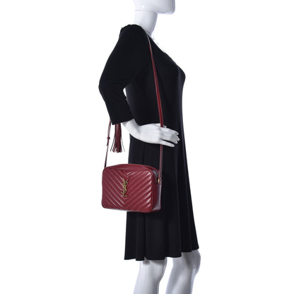 Saint Laurent Calfskin Matelasse Monogram Lou Camera Bag Red 2 of 10