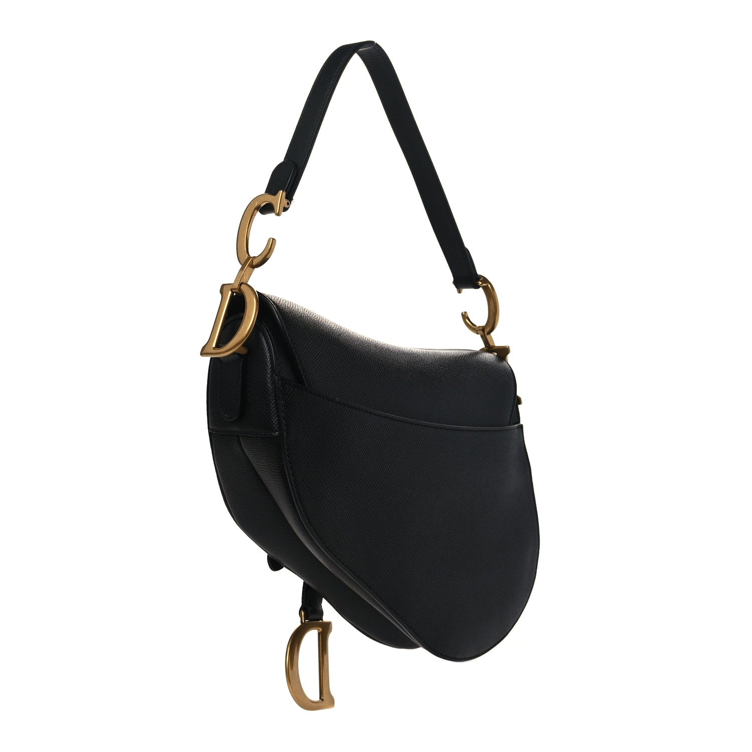 Christian Dior Grained Calfskin Saddle Bag Black 3 of 6