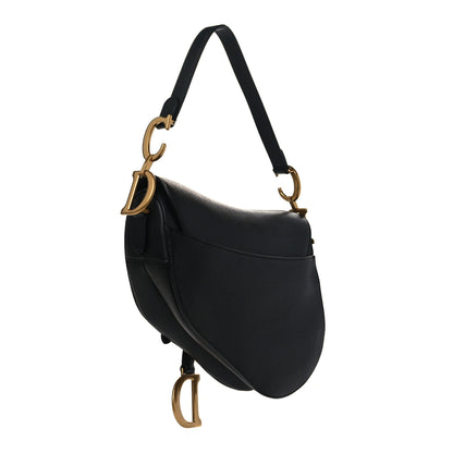 Christian Dior Grained Calfskin Saddle Bag Black 3 of 6