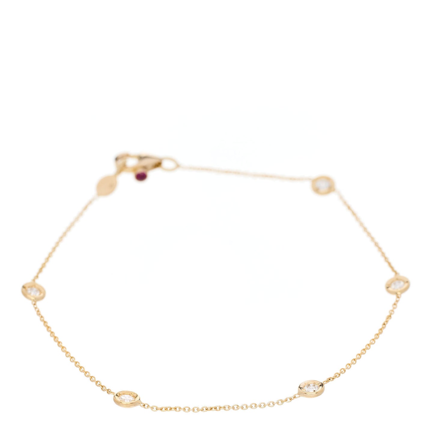 18K Yellow Gold Diamond By the Inch Five Station Bracelet
