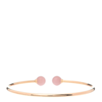 Tiffany 18K Rose Gold Rose Quartz HardWear Ball Wire Bracelet 3 of 5