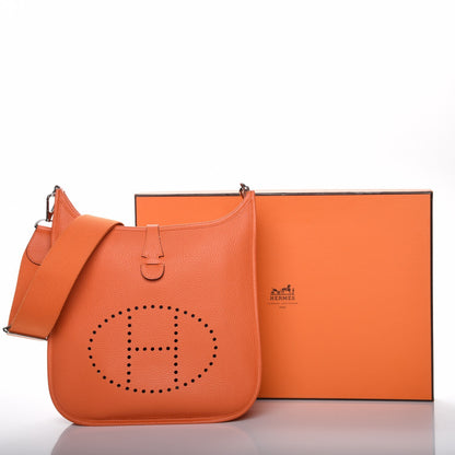 Hermes Taurillon Clemence Evelyne III PM Feu 8 of 8