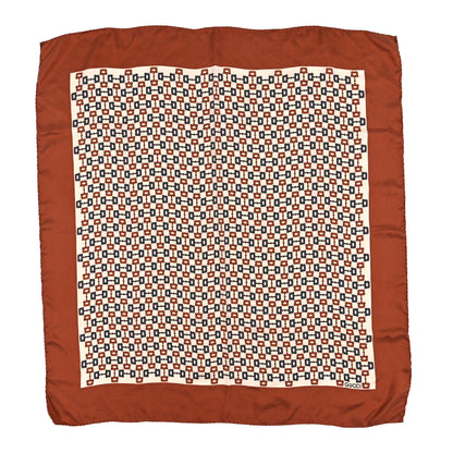 Gucci Silk Horsebit Square Scarf Ivory Brown 1 of 3