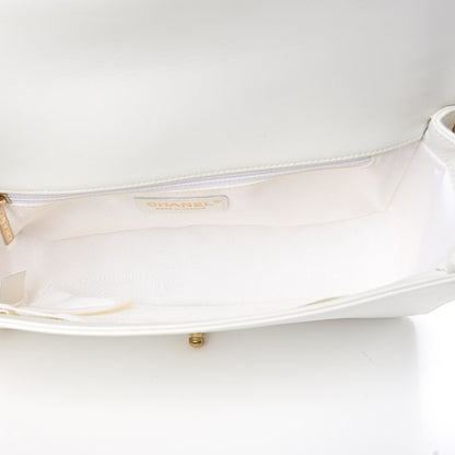 Chanel Sheepskin Braided New Medium Boy Reverso Flap White 5 of 16
