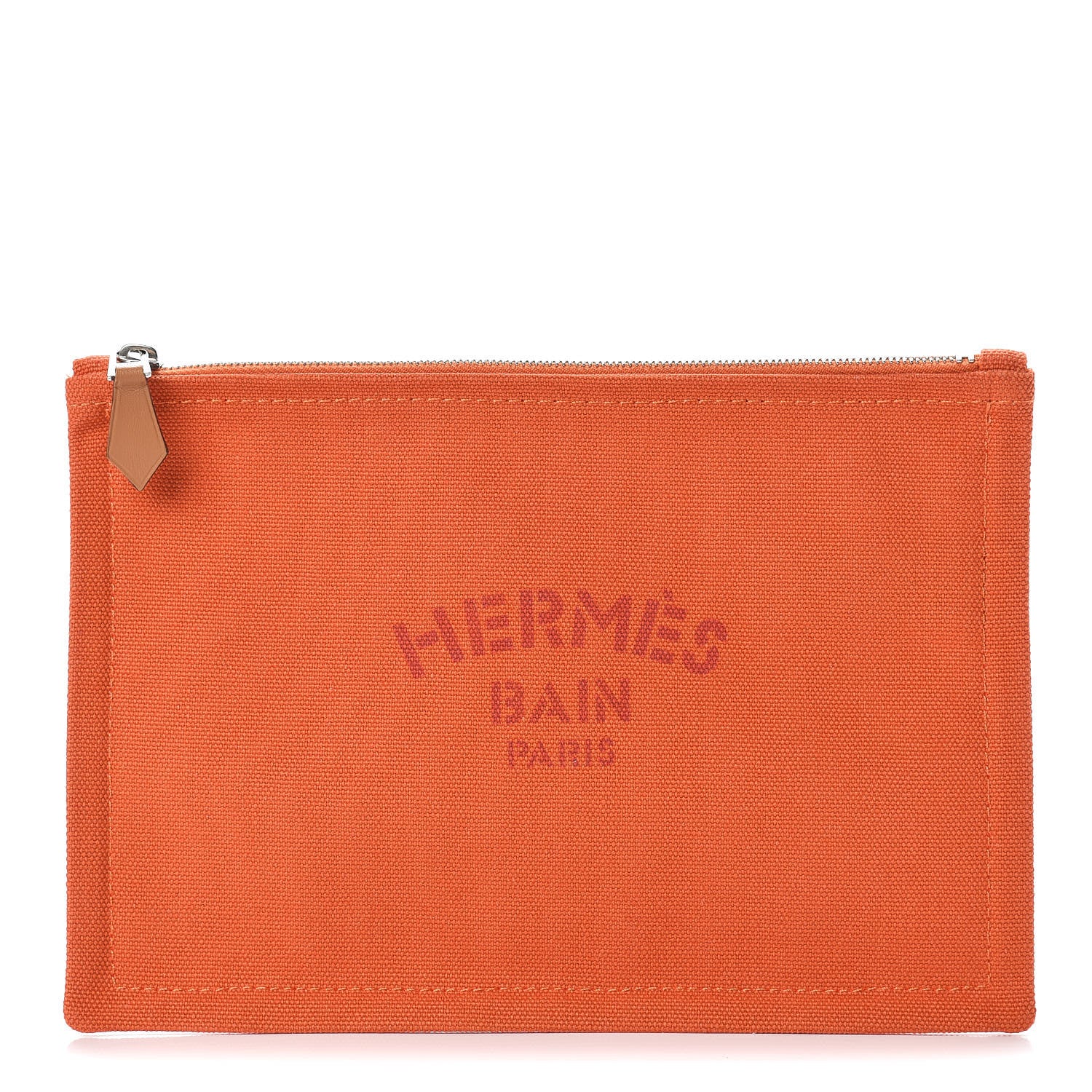 Hermes Toile Flat Yachting Pouch PM Orange 1 of 6