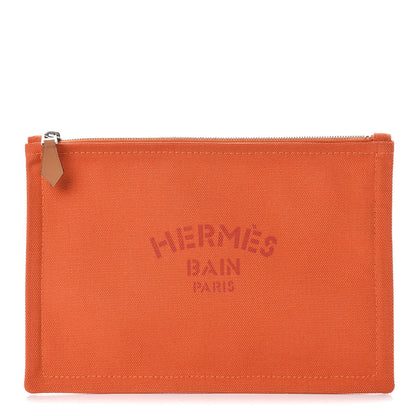 Hermes Toile Flat Yachting Pouch PM Orange 1 of 6