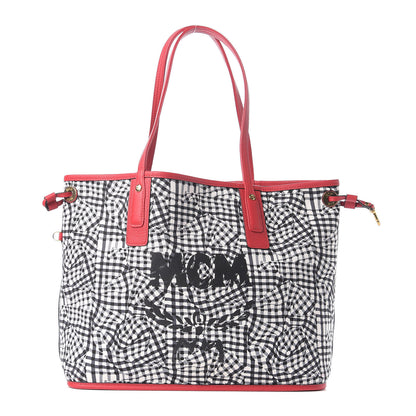 MCM Visetos Medium Liz Reversible Shopper Tote Ruby Red 9 of 14