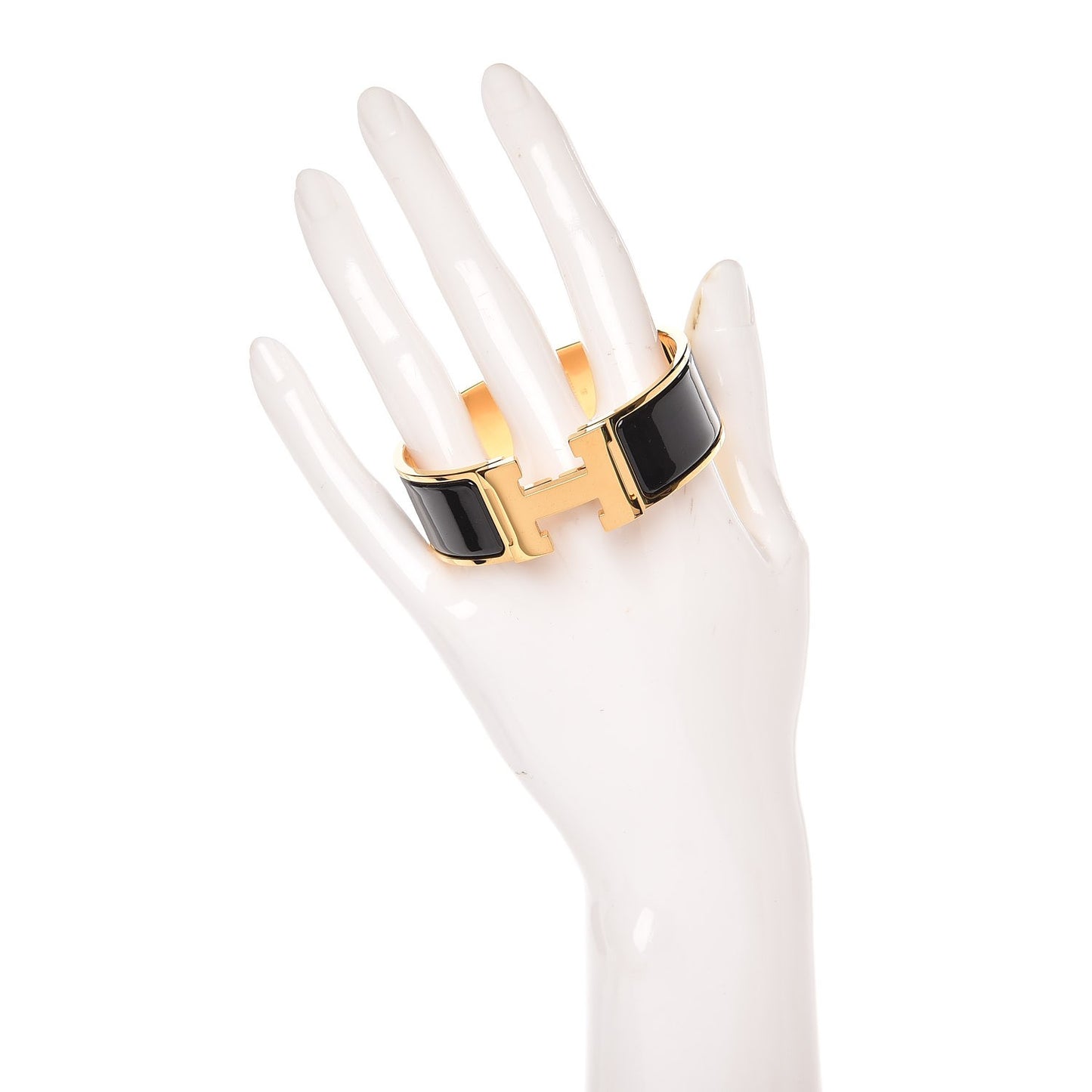 Enamel Wide Clic Clac H Bracelet PM Black
