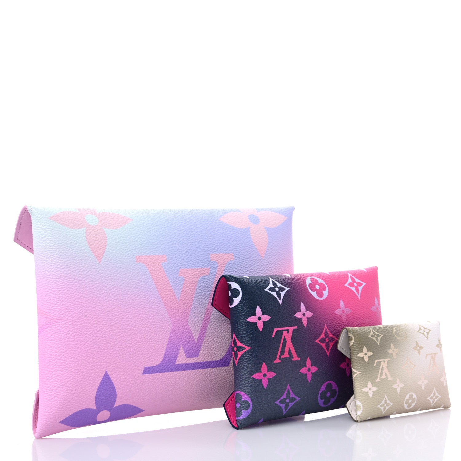 Louis Vuitton Monogram Giant Spring In The City Kirigami Pochette Set Sunrise Pastel Midnight Fuchsia Sunset Kaki 3 of 9