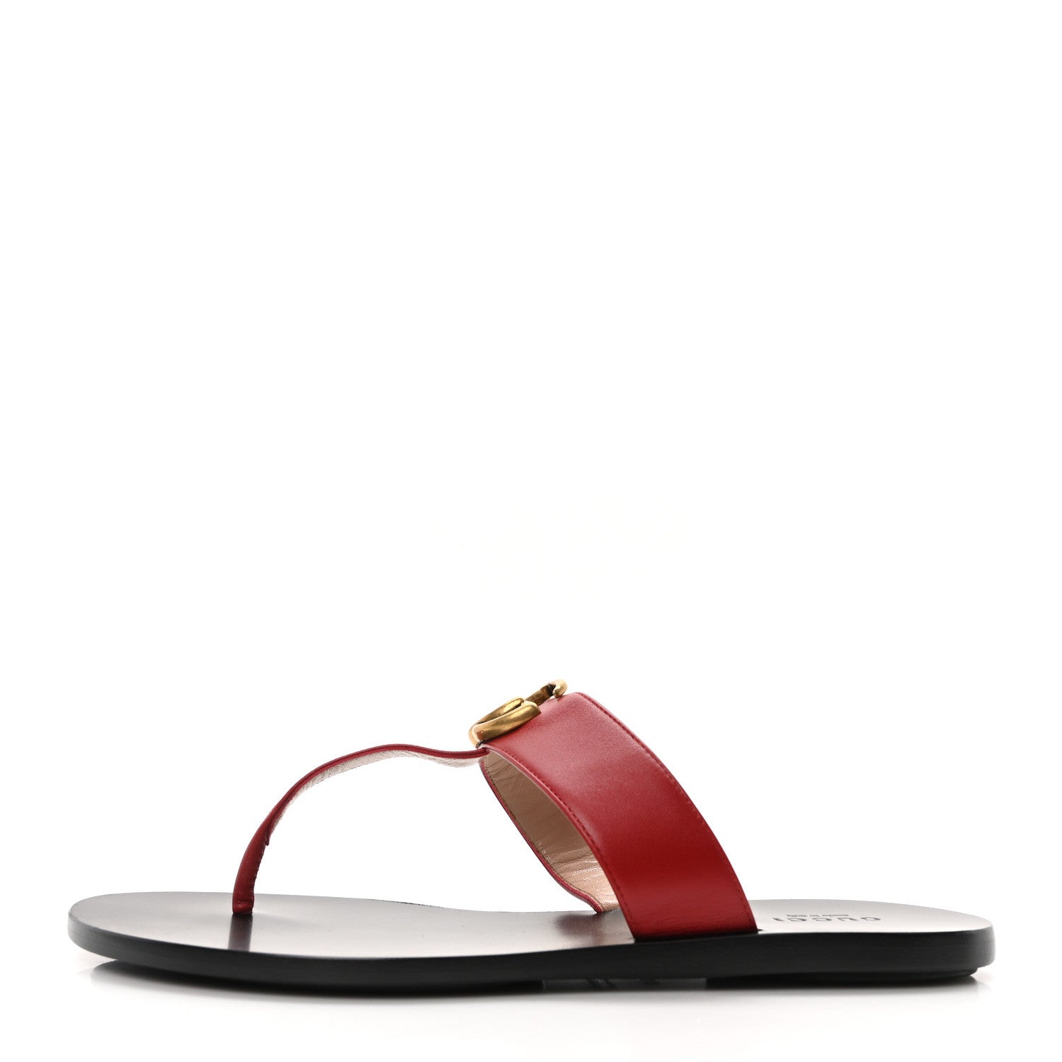 Gucci Calfskin GG Marmont Thong Sandals 38 Red 1 of 8