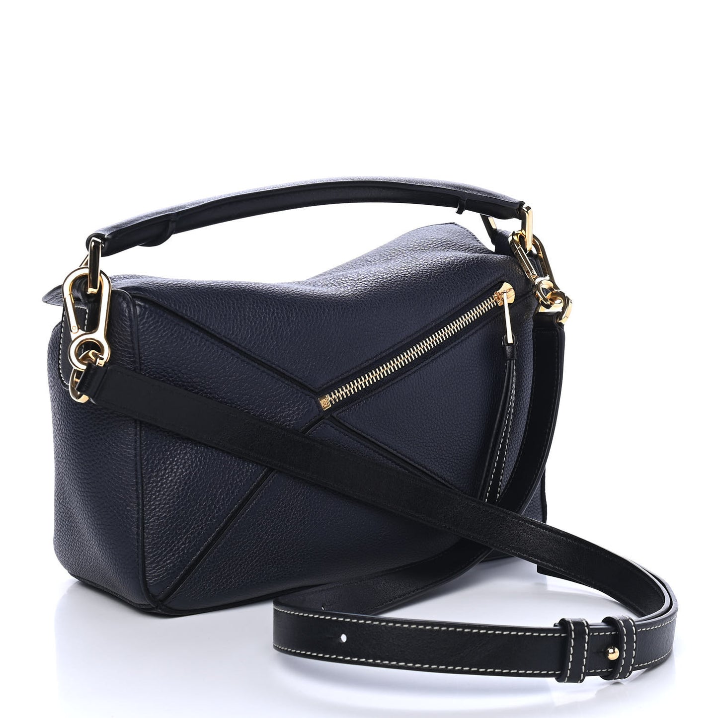 Calfskin Small Puzzle Bag Midnight Blue Black