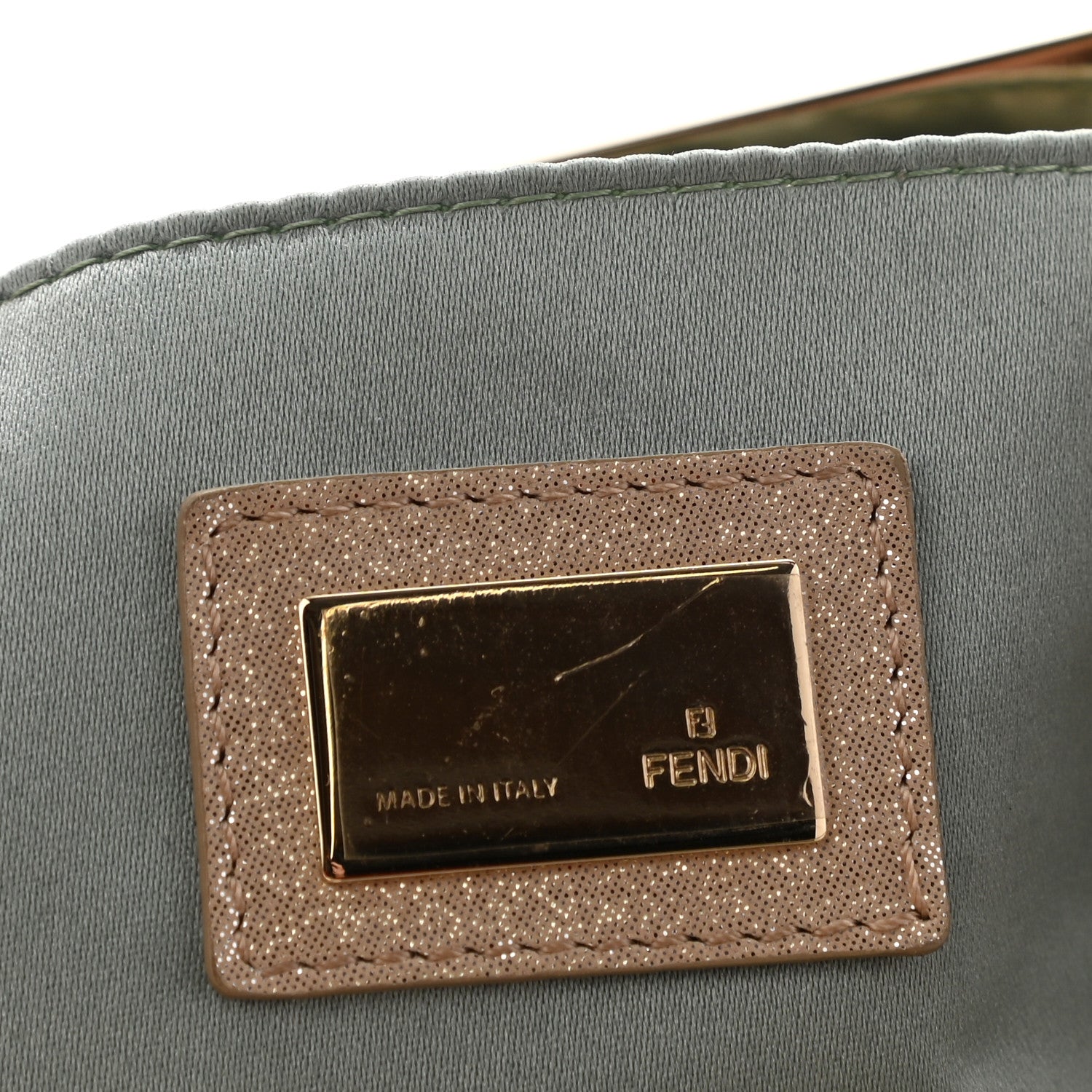 Fendi Metallic Lurex FF Cutout Baguette Clutch Gold 6 of 16