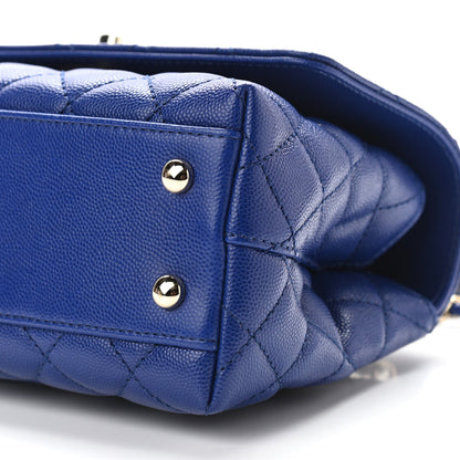Chanel Caviar Quilted Mini Coco Handle Flap Blue 9 of 9