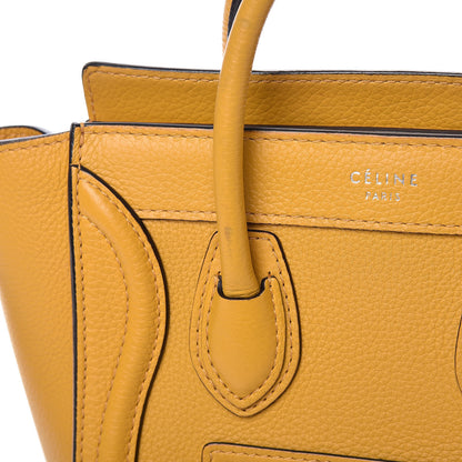 Celine Drummed Calfskin Nano Luggage Ocre 17 of 17