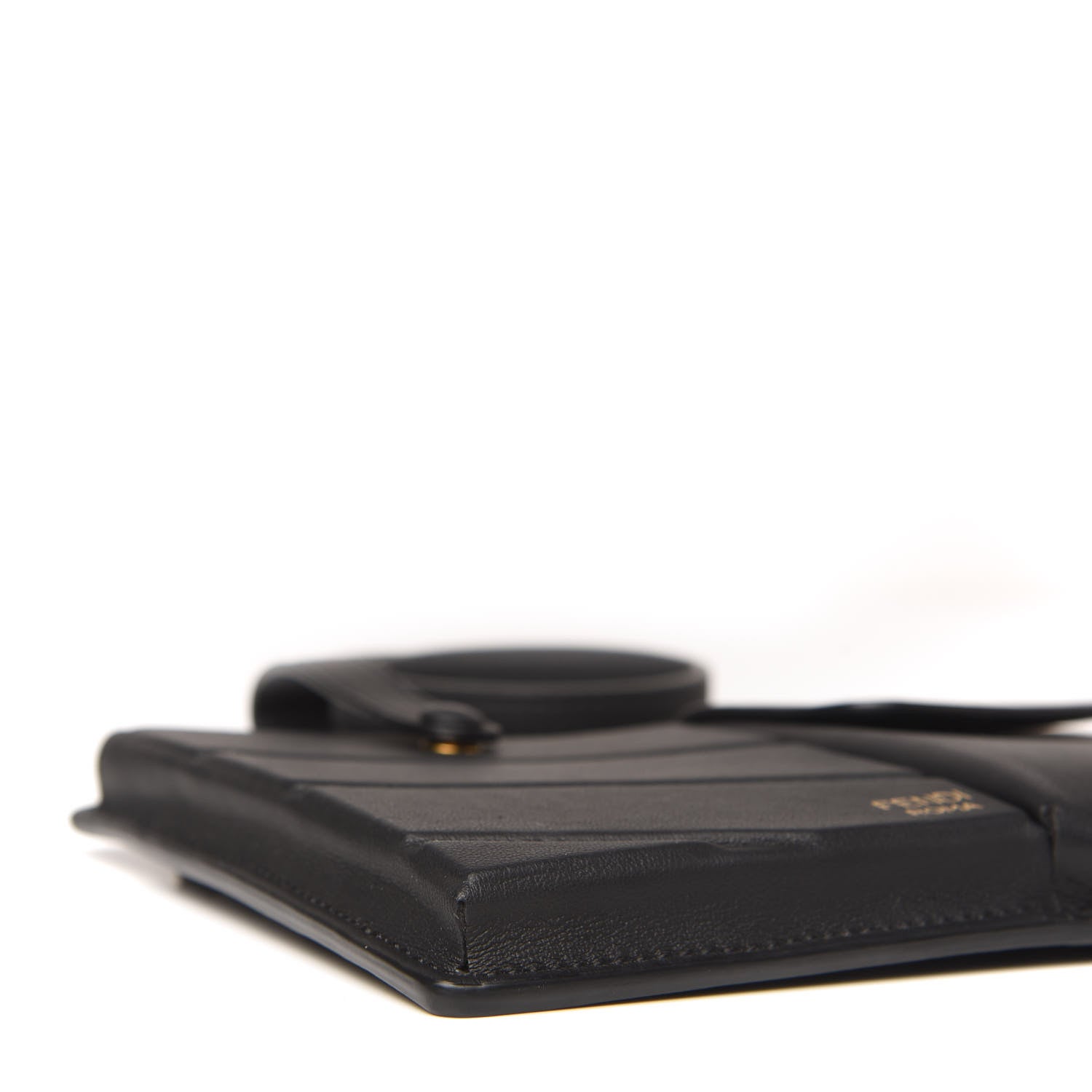 Fendi Vitello Grace Matte Two Pocket Mini Crossbody Black 7 of 9