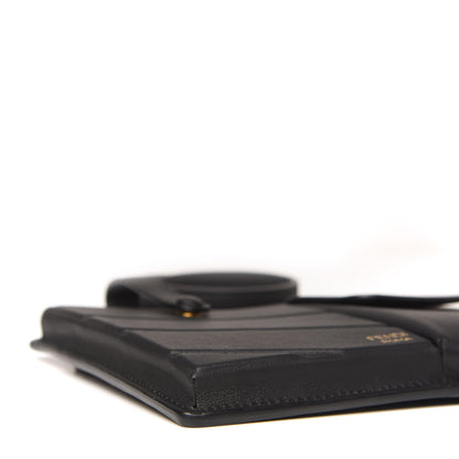 Fendi Vitello Grace Matte Two Pocket Mini Crossbody Black 7 of 9