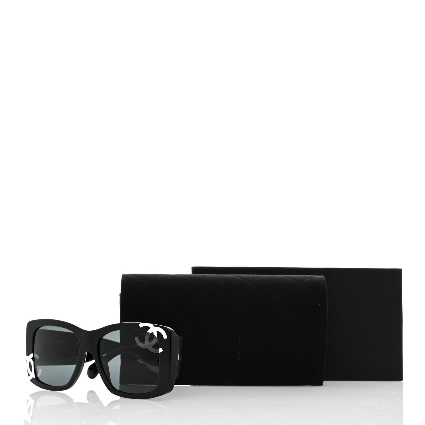 Acetate CC Logo Square Sunglasses 71472 Black