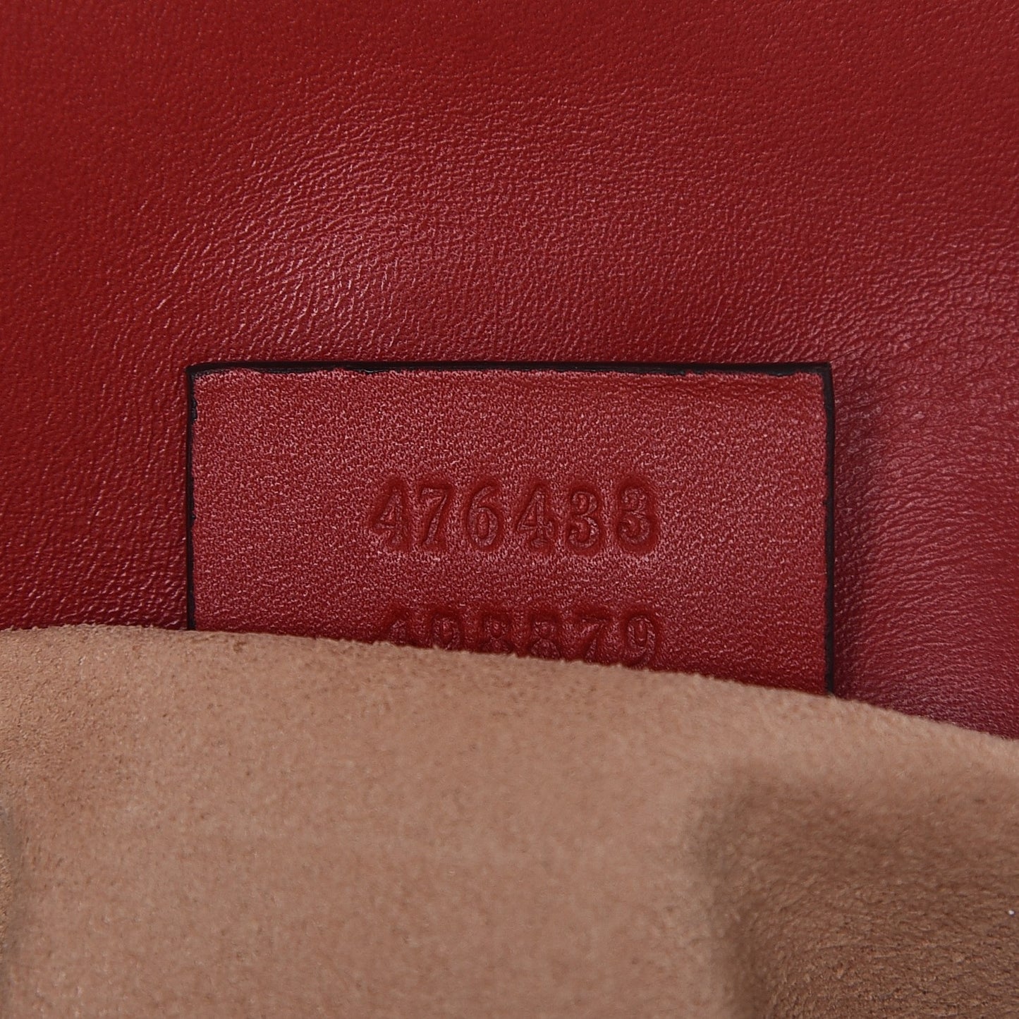 Calfskin Matelasse Super Mini GG Marmont Shoulder Bag Hibiscus Red