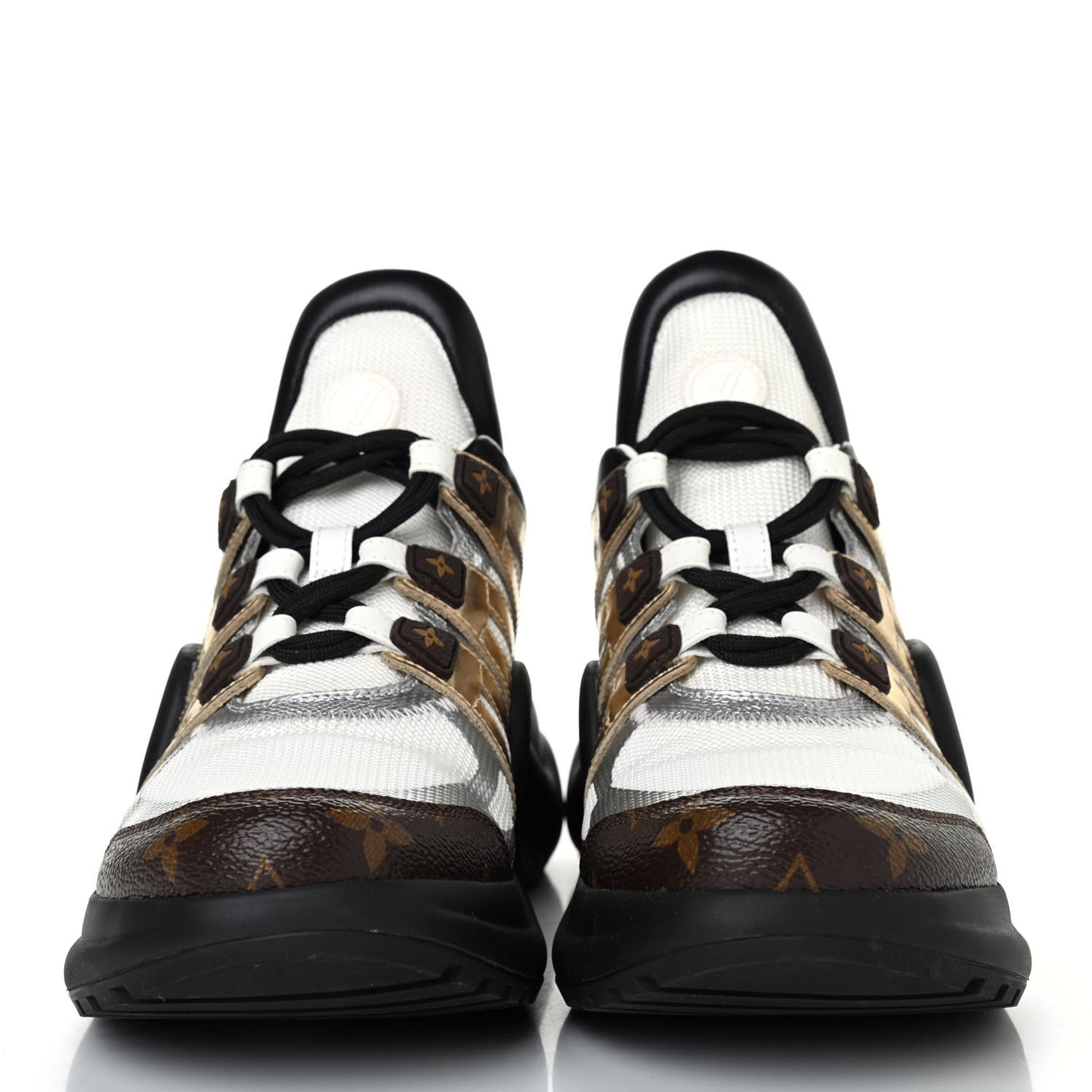 X LOL Metallic Calfskin Monogram Archlight Sneaker 40 Gold Silver