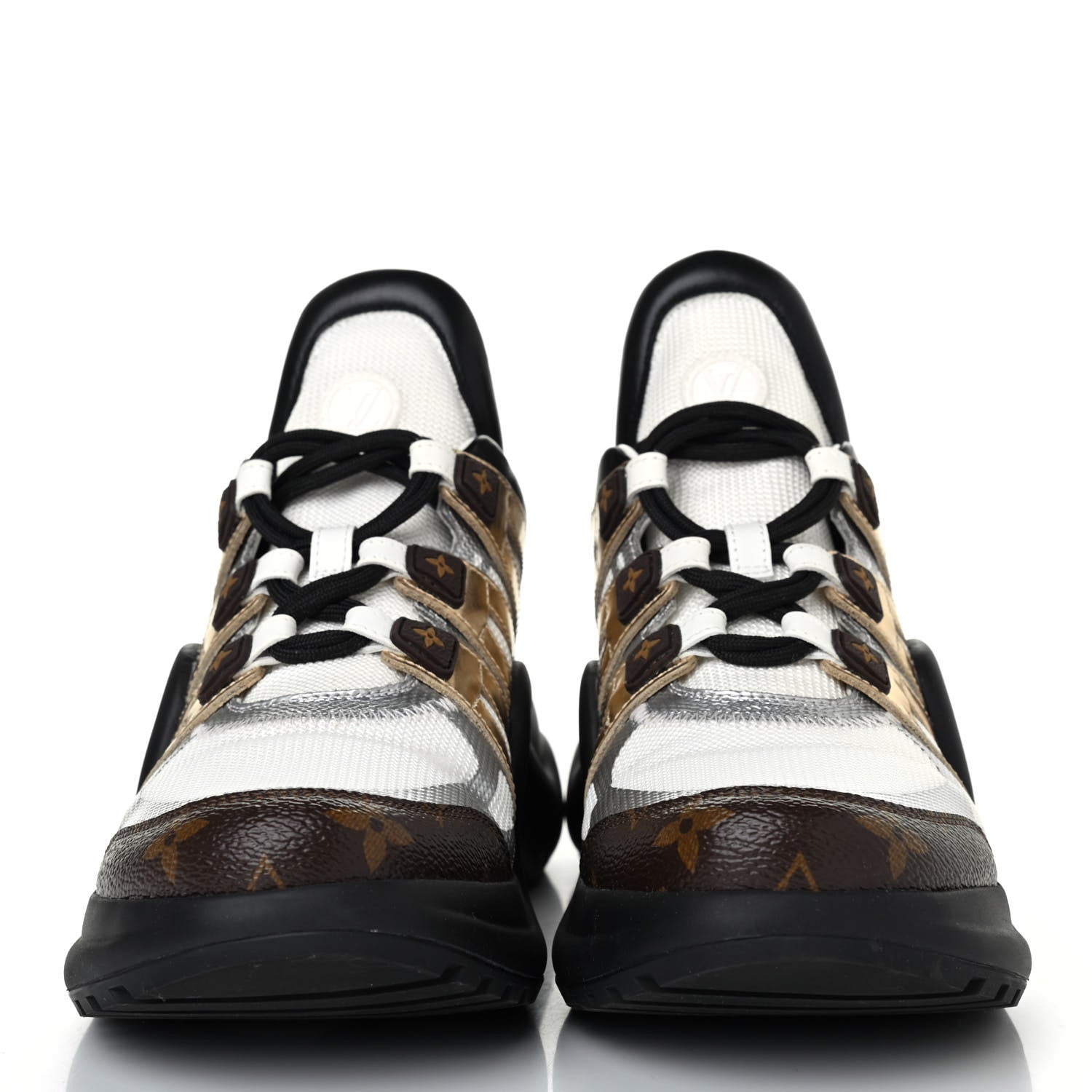 Louis Vuitton X LOL Metallic Calfskin Monogram Archlight Sneaker 40 Gold Silver 2 of 4