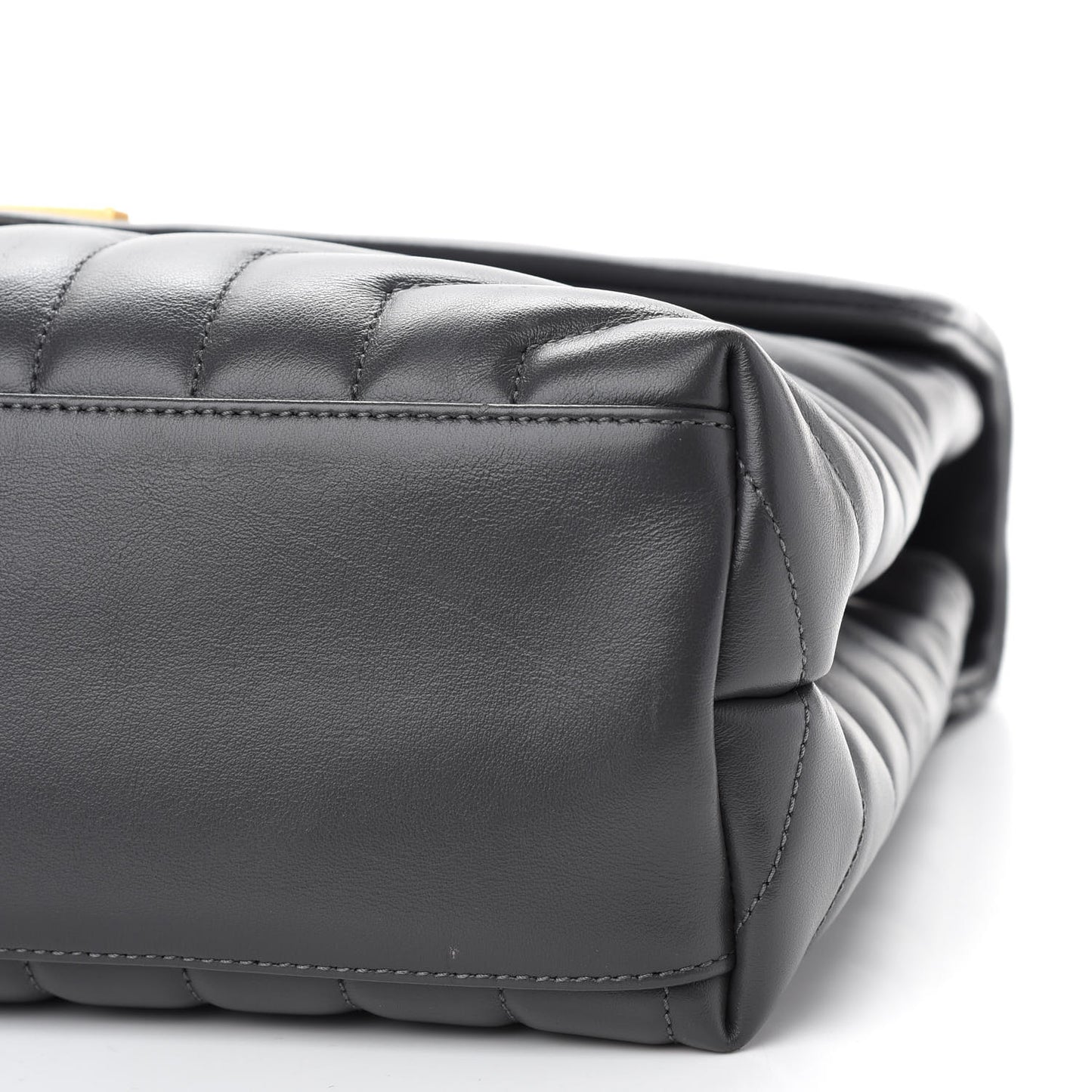 Calfskin Y Quilted Monogram Medium Loulou Chain Satchel Asphalt