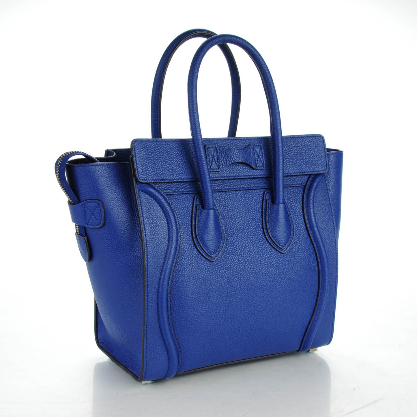 Drummed Calfskin Micro Luggage Indigo