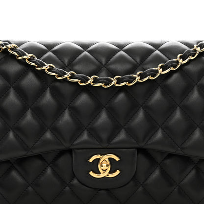 Chanel Lambskin Quilted Jumbo Double Flap Black 5 of 11